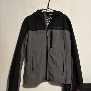 Superdry Men's Windcheater Performance Jacket in Black and Gray